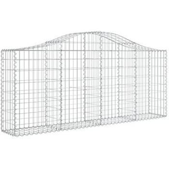 Cestas de gaviones 12 uds forma de arco hierro 200x30x80/100 cm Plateado