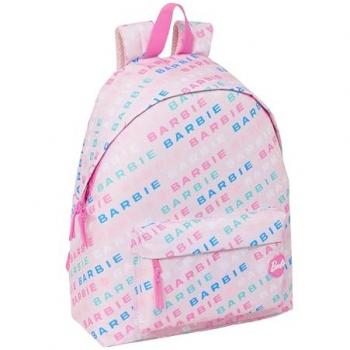 Mochila Infantil Barbie Logomania Rosa Palo 33x42x15 cm, Calidad y Resistencia