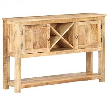 Aparador de madera de mango rugosa 120x30x76 cm Marrón