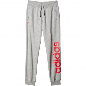 adidas ESS Linear Pnt - Pantalón para mujer, talla 2XLS, color gris / rojo
