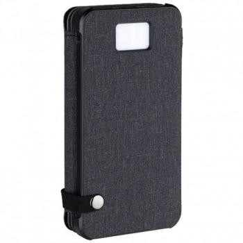 Panel Solar Plegable PowerNeed ES8000B de 6W con Power Bank de 8000mAh, 2 Salidas USB de 2A, Color Negro