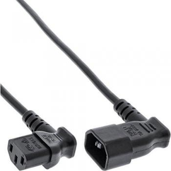 Cable de alimentación InLine® para prolongación de aparato frío, C13 a C14 con ángulo de 90°, 0.4 m