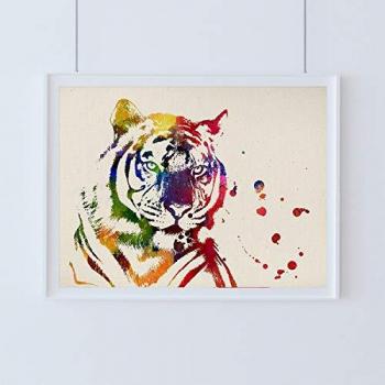 Póster de Tigre Acuarela - Mix de Láminas Decorativas Sin Marco A4