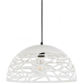 Lámpara colgante moderna Armand - Lámpara colgante blanca mate de 1 luz con pantalla de acero, E27