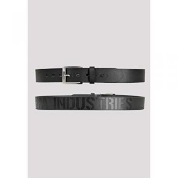 Alpha Industries Embossed Black Leather Belt - 2XL