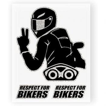Adhesivo 3D Respeto por Motociclistas Geco Negro 4R