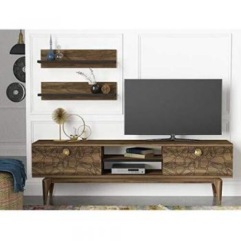 Skyedecom - Unidad de TV de nogal para soporte y muebles de TV Royal – Walnut 804TRH3020