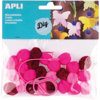 Pompones Rosa 25 unidades APLI - P0A14788