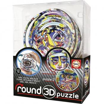 Educa Borrás - Puzzle 3D Round Abstract Gira y Voltea Juego de Mesa Rompecabezas para Mayores de 8 Años (19709)