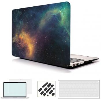 RYGOU Macbook Air 13 Funda, 4 en 1 Espacio de la Galaxia Caso plástico rígida con Teclado Protector de la Pantalla de la Cubierta para el Aire de Macbook 13 Pulgadas