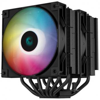 Disipador de CPU DeepCool AG620 BK ARGB, 2 Ventiladores de 120mm, Iluminación RGB Addressable, Negro