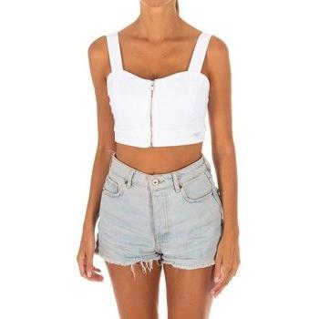 Top Tejano de tirantes con escote de corazón MET-Top 10DMT0387 mujer