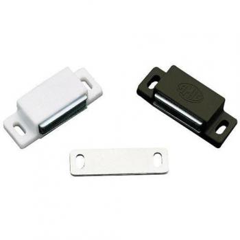 Amig - Pack de 2 Golpetes Magnéticos Mod.5 Acabados en Blanco | Cierre Oculto para Puertas de Armarios y Muebles de Hogar u Oficina | Medidas: 43 x 15 mm | Se Incluyen Tornillos de Fijación