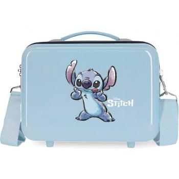 Disney Neceser Infantil Stitch Make a Face Adaptable Azul