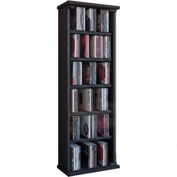 VCM Vetro-Torre para CD/DVD, para 150 CDs, Color Negro, Madera