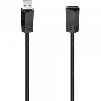 Hama Cable USB 2.0 de Extensión, A Macho a B Hembra, 5.00 metros, velocidad de transferencia 480 MBIT/s, color Negro