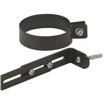 Soporte de tubo de acero negro de 8 mm con ala para pellet - Fijación a pared
