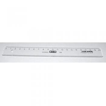 Regla m+r 20 cm plastico transparente