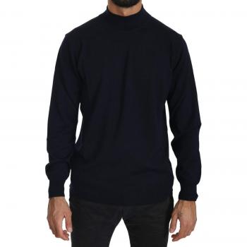MILA SCHÖN Dark Blue Crewneck Pullover 100% Wool Sweater - IT50 | L