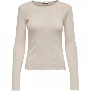 Camiseta de Manga Larga Only Lotta Beige para Mujer, Color Pumice Stone