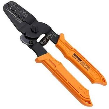 Engineer PA-21 Japanese Open-Barrel Crimping Pliers with Enhanced Crimp Lug Height and Ideal for Molex Mini-Fit Jr. & Other Long Wing Type Insulation Barrels, 175mm Length