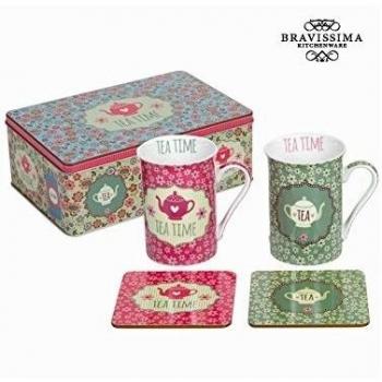 Set 2 tazze con sottobicchieri - Kitchen's Deco Collezione by Bravissima Kitchen