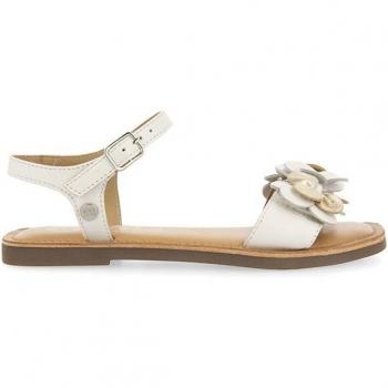 Sandalias de Piel Blancas para Niña con Adorno de Flores Gioseppo Rubim