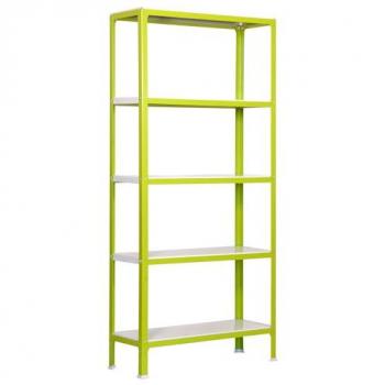 Estantería Simon Home Click Mini 5/400 Verde/Blanco, sin tornillos, 5 estantes, dimensiones 1800x800x400 mm, estilo industrial, metálica