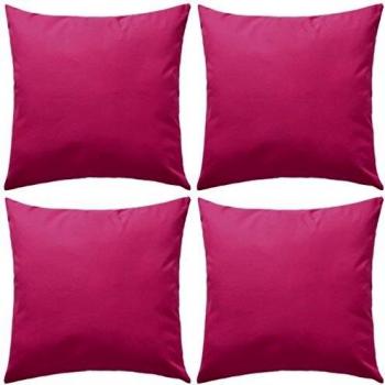 vidaXL 4X Cojines para Exteriores 45x45cm Rosa Decoración Casa y Jardin Hogar
