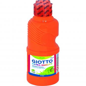 Giotto Extra Quality Fluo - Témpera acabado fluorescente, altísimo poder cubriente, botella 250 ml, color naranja