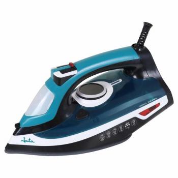 JATA JEPL1221 Plancha de Vapor 2400W Suela Cerámica Vapor Continuo 20-30 g/min Golpe de Vapor 160 g/min Antical Autolimpieza Vapor Vertical Negro/Azul