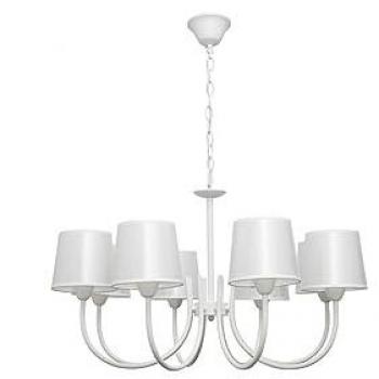 Lámpara Regulable Guadalajara 8xe14 Blanca con Pantalla Blanca - FABRILAMP