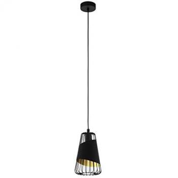 Lámpara Colgante Vintage Austell Negra E27 1 Bombilla 16,5cm