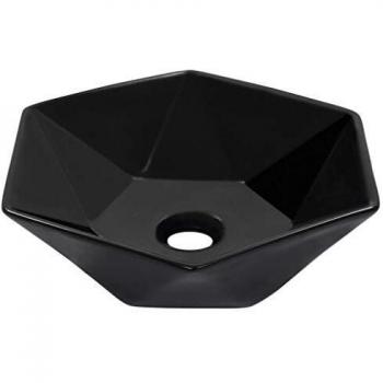 vidaXL Lavabo Sanitario Baño Servicio Fregadero Piezas de Fontanería Bricolaje Instalación Decoración Aseo Grifería Casa 41x36,5x12 cm Cerámica Negro