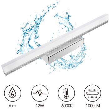 Lámpara de baño LED, Lámpara de espejo Aplique de Baño LED 50CM 12W 6000K Luz Blanca para Espejo Muebles de Maquillaje Aparato Montado en la Pared