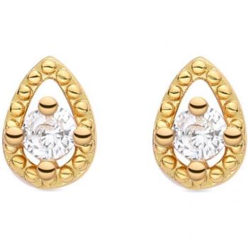 Pendientes Luxenter Xonio de Circonita Brillante, acabados en oro amarillo de 18 quilates