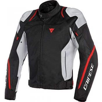 Dainese Chaqueta para moto, Negro/Gris Glacier/Rojo, Talla 48