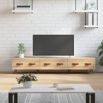 Mueble de TV de madera de ingeniería 150x36x30 cm en color roble Sonoma, Marrón