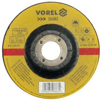 Disco abrasivo de metal VOREL 08665 - 125x6.8x22mm, accesorio para amoladora angular