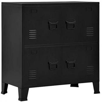 vidaXL Industrial Storage Chest Black 75x40x80 cm Steel