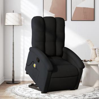 Sillón reclinable de masaje elevable de tela en color gris claro, gris oscuro y negro - vidaXL Silla de masaje cómoda para dormitorio y sala de estar