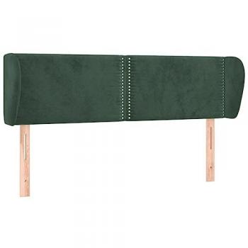 Cabecero de terciopelo verde oscuro 147x23x78/88 cm