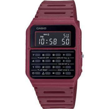 Casio Youth Data Bank Dual Time Watch with Red Resin Band (CA-53WF-4B)