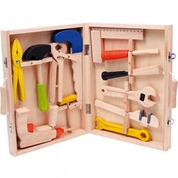 Caja de herramientas Lino para niños, en madera, con 12 utensilios