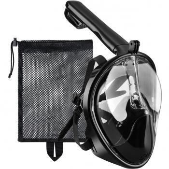 Máscara de Snorkel, OMorc Seaview 180 ° Máscara de Buceo para Snorkel compatible con GoPro - Diseño de Respiración Panorámica Completa con Tecnología Anti-niebla y Anti-fugas, Vea Más con Área de Visualización Más Grande que las Máscaras Tradi