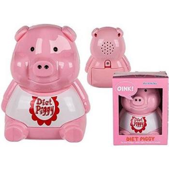 ootb - Cerdito de plástico para el frigorífico con Sensor de luz y Sonido, Color Rosa, 7,5 x 8,9 x 11 cm