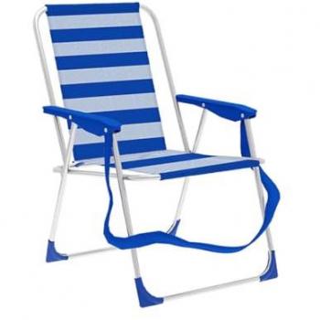 Silla Plegable Marbueno Rayas Azul Blanco 53 x 78 x 56 cm