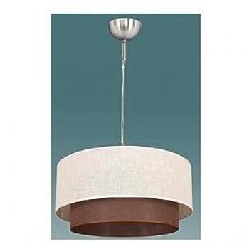 Lámpara Colgante Doble Cilíndrica Beige/Marrón Regulable 1 Luz 35x35 cm