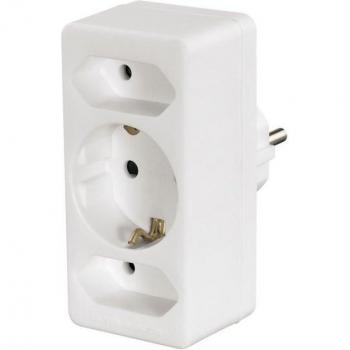 Hama Multitoma Universal Tipo F (Schuko) 3 Salidas Adaptador Eléctrico Blanco