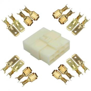 1 Set 6.3mm 8 Vía Macho Hembra Eléctrico Plug Conector Terminal para Coche Moto